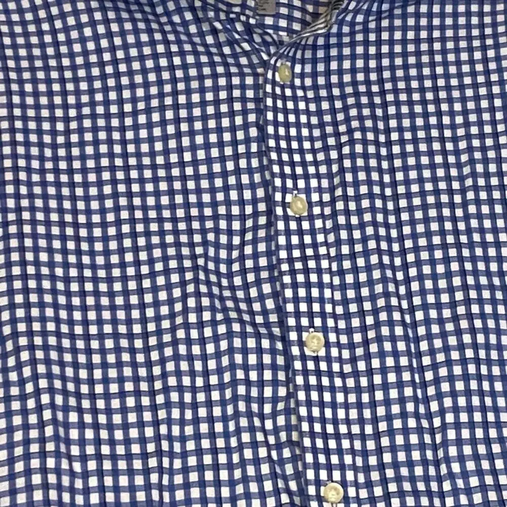 Thomas Dean blue checked button down - Picture 3 of 5